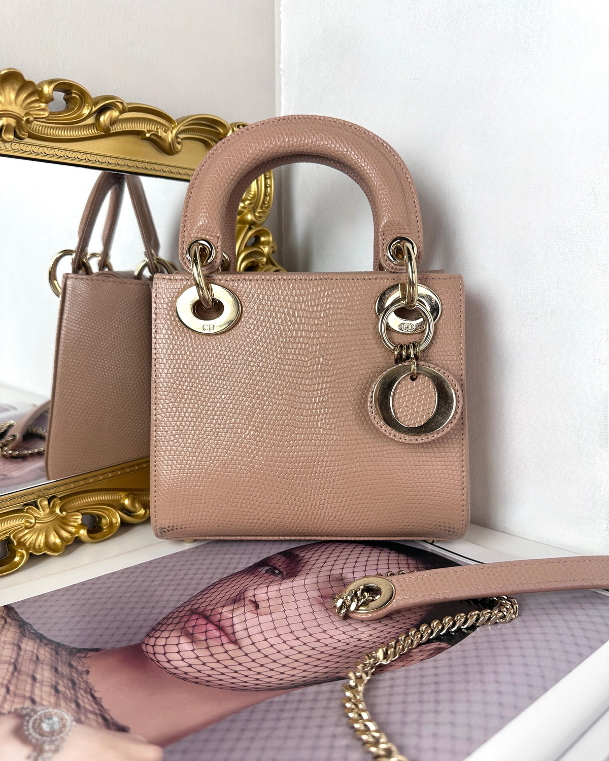 Dior Mini Lady Dior Bag - Beige - View 1
