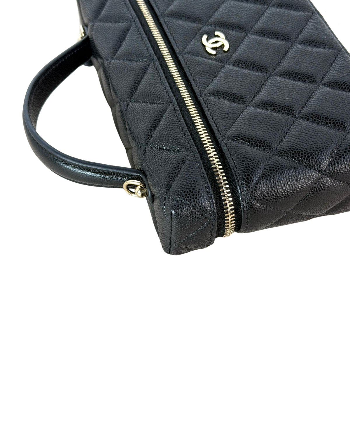 Chanel Top Handle Slim Vanity with Chain Bag - Black, Gold-Tone Hardware - View 7