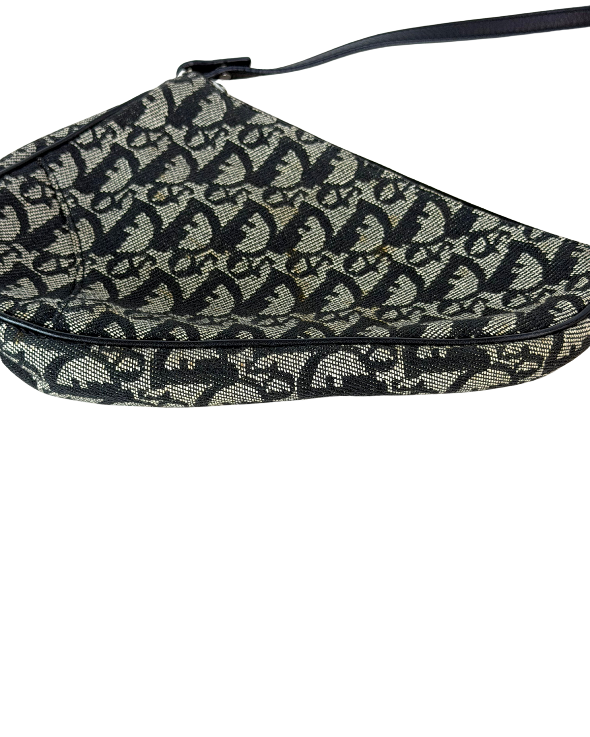 Dior Vintage Trotter Monogram Mini Saddle Pouch - Black And Grey - View 8