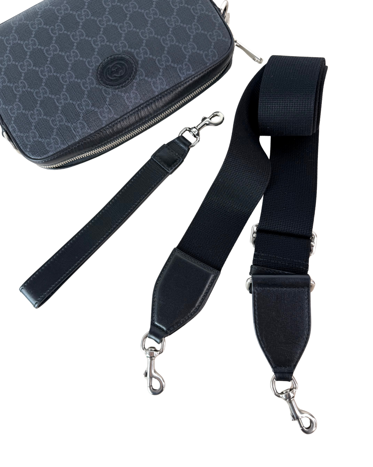 Gucci Interlocking G Shoulder Bag - Black, Grey - View 11
