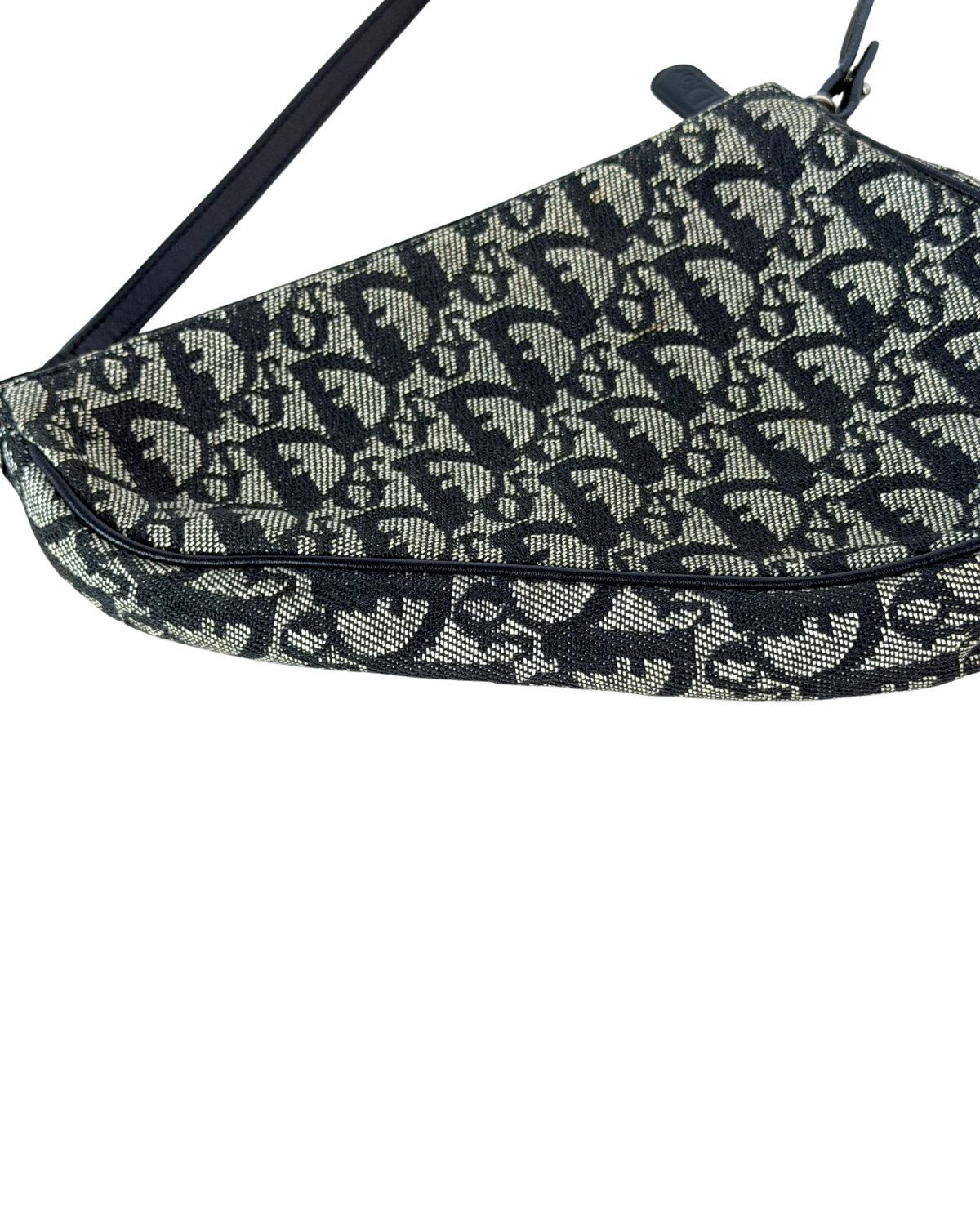 Dior Vintage Trotter Monogram Mini Saddle Pouch - Black And Grey - View 10