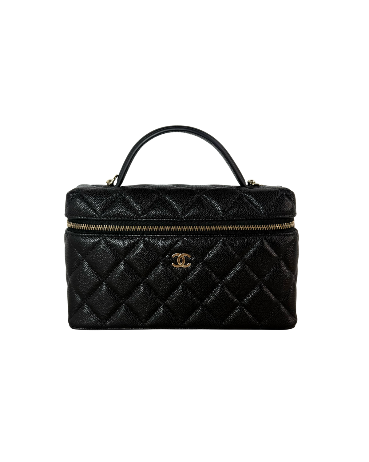 Chanel Top Handle Slim Vanity with Chain Bag - Black, Gold-Tone Hardware - View 1