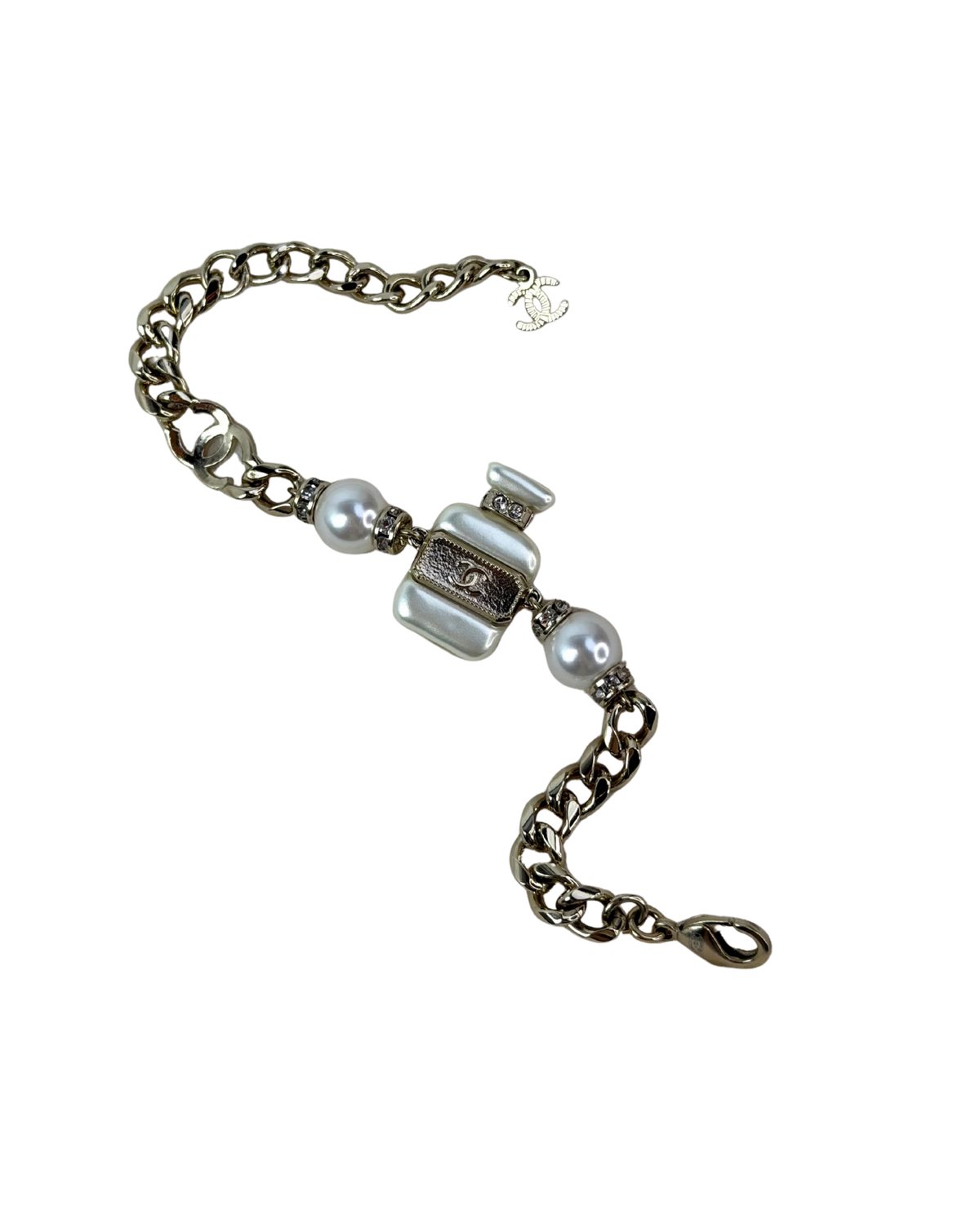 Chanel No. 5 Perfume Bottle CC Charm Bracelet - Champagne Gold - View 2