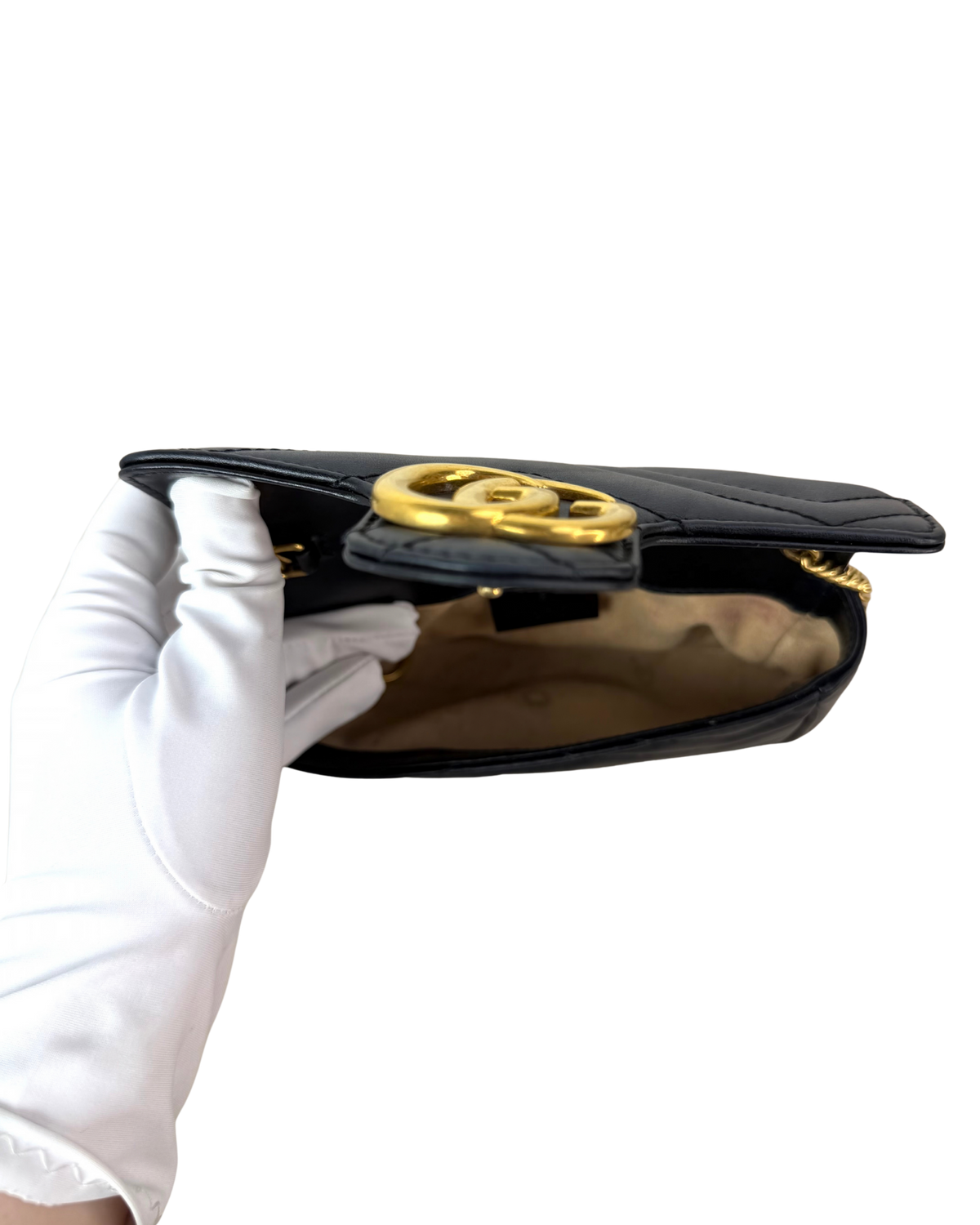 Gucci GG Marmont Matelassé Leather Super Mini Bag - Black - View 7