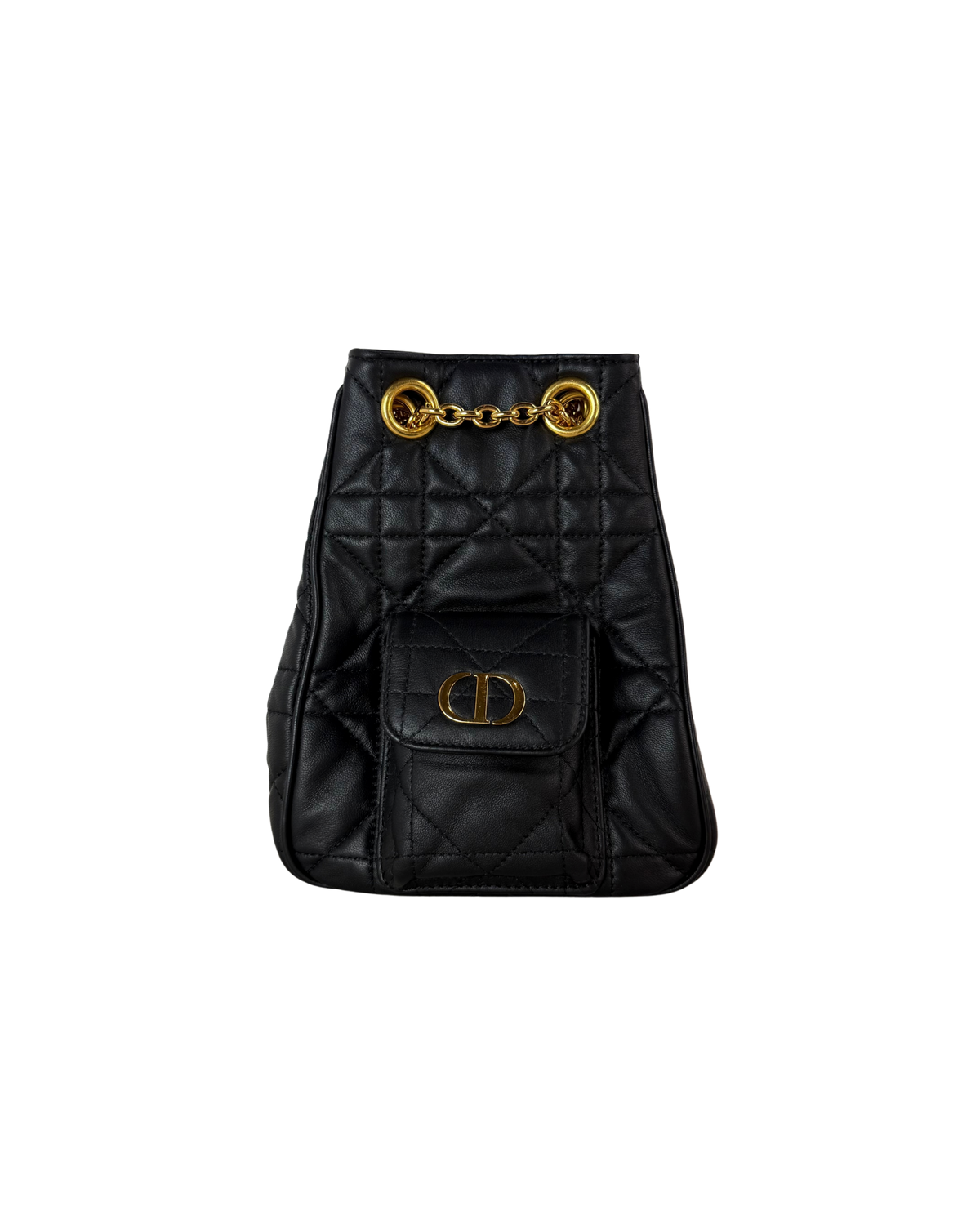 Dior Caro Multicarry Backpack with Chain - Black - View 1