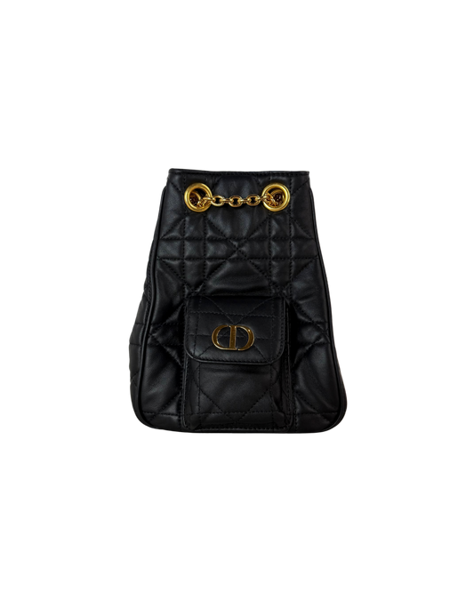 Dior Caro Multicarry Backpack with Chain - Black - View 1