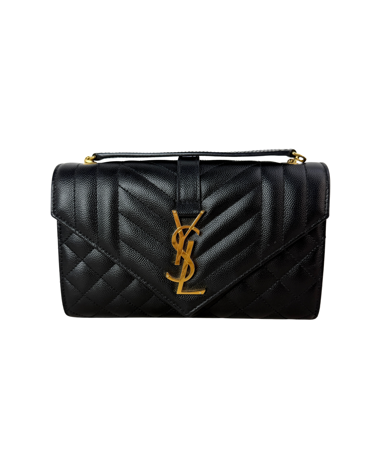 Saint Laurent Envelope Small Chain Bag - Black - View 1