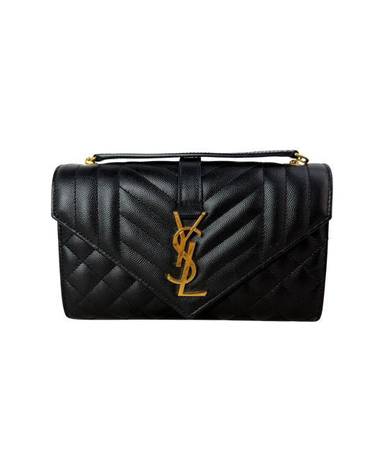 Saint Laurent Envelope Small Chain Bag - Black - View 1