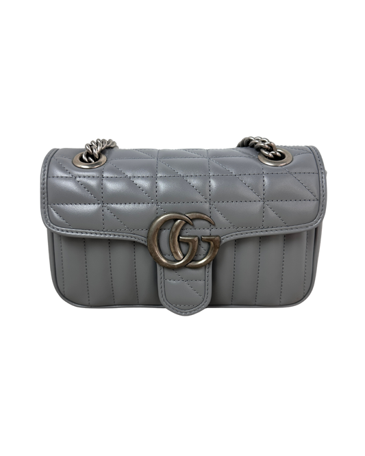Gucci GG Marmont Shoulder Bag - Light Grey - View 1