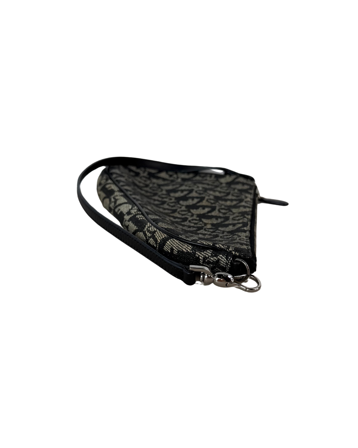 Dior Vintage Trotter Monogram Mini Saddle Pouch - Black And Grey - View 4