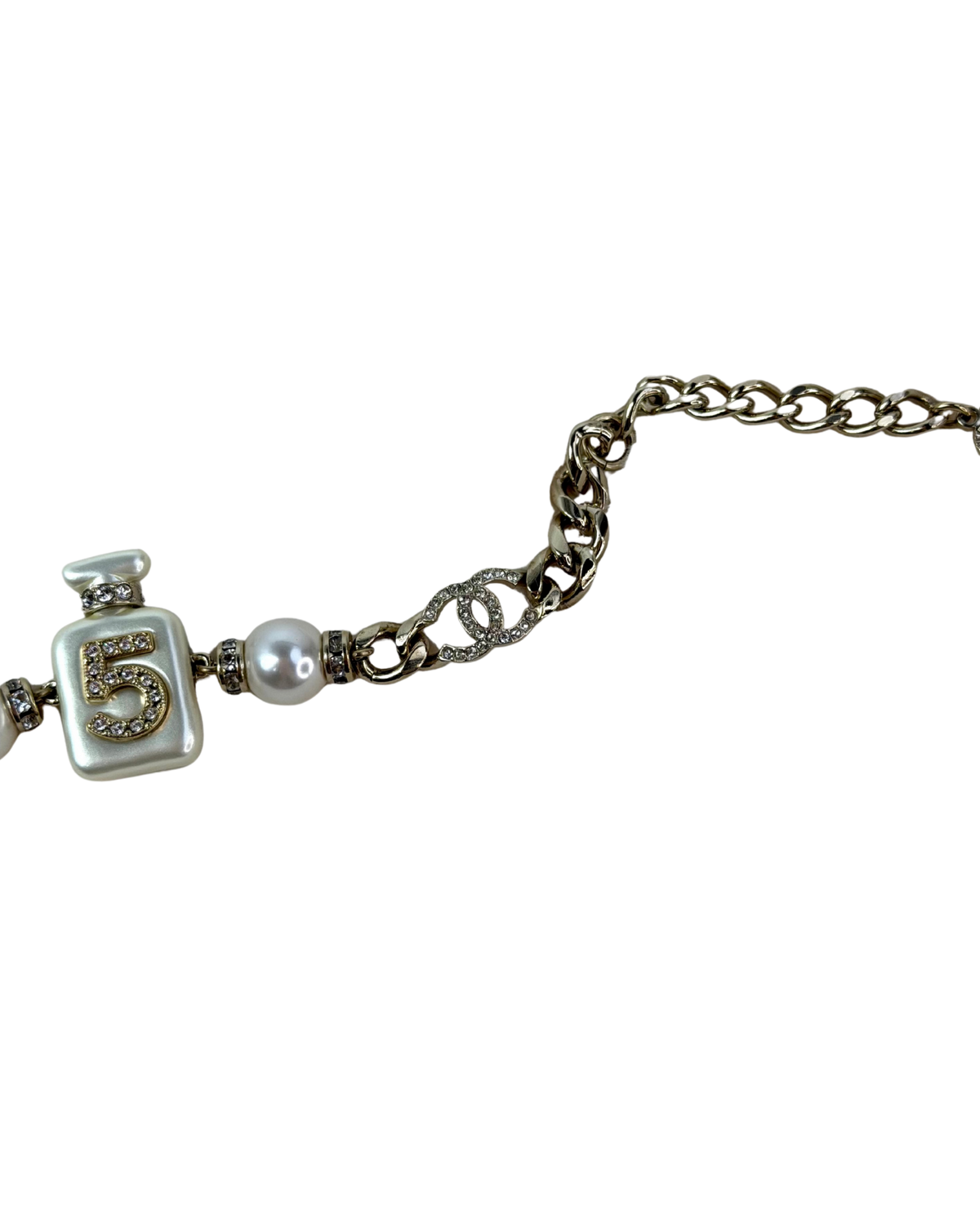 Chanel No. 5 Perfume Bottle CC Charm Bracelet - Champagne Gold - View 3