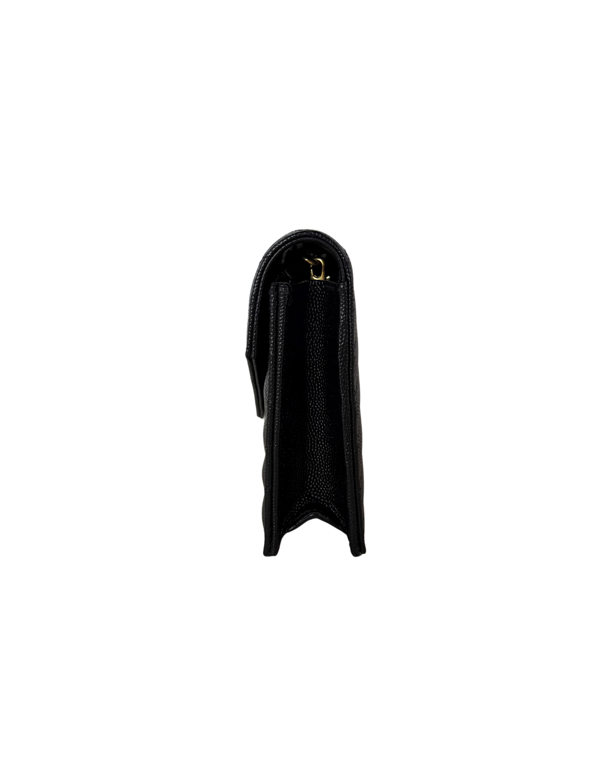 Saint Laurent Cassandra Envelope Chain Wallet - Black, Gold-Tone Hardware - View 3