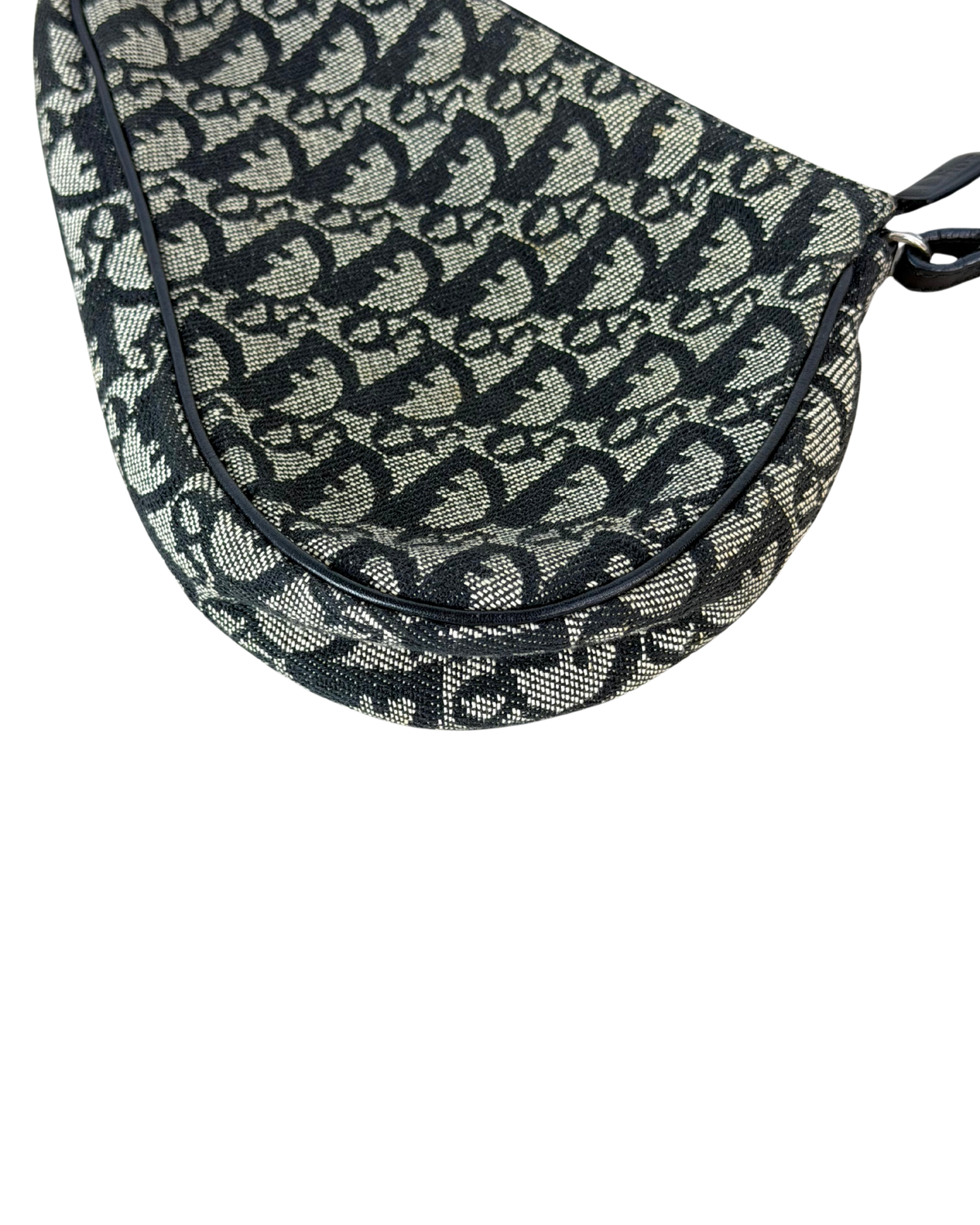 Dior Vintage Trotter Monogram Mini Saddle Pouch - Black And Grey - View 9