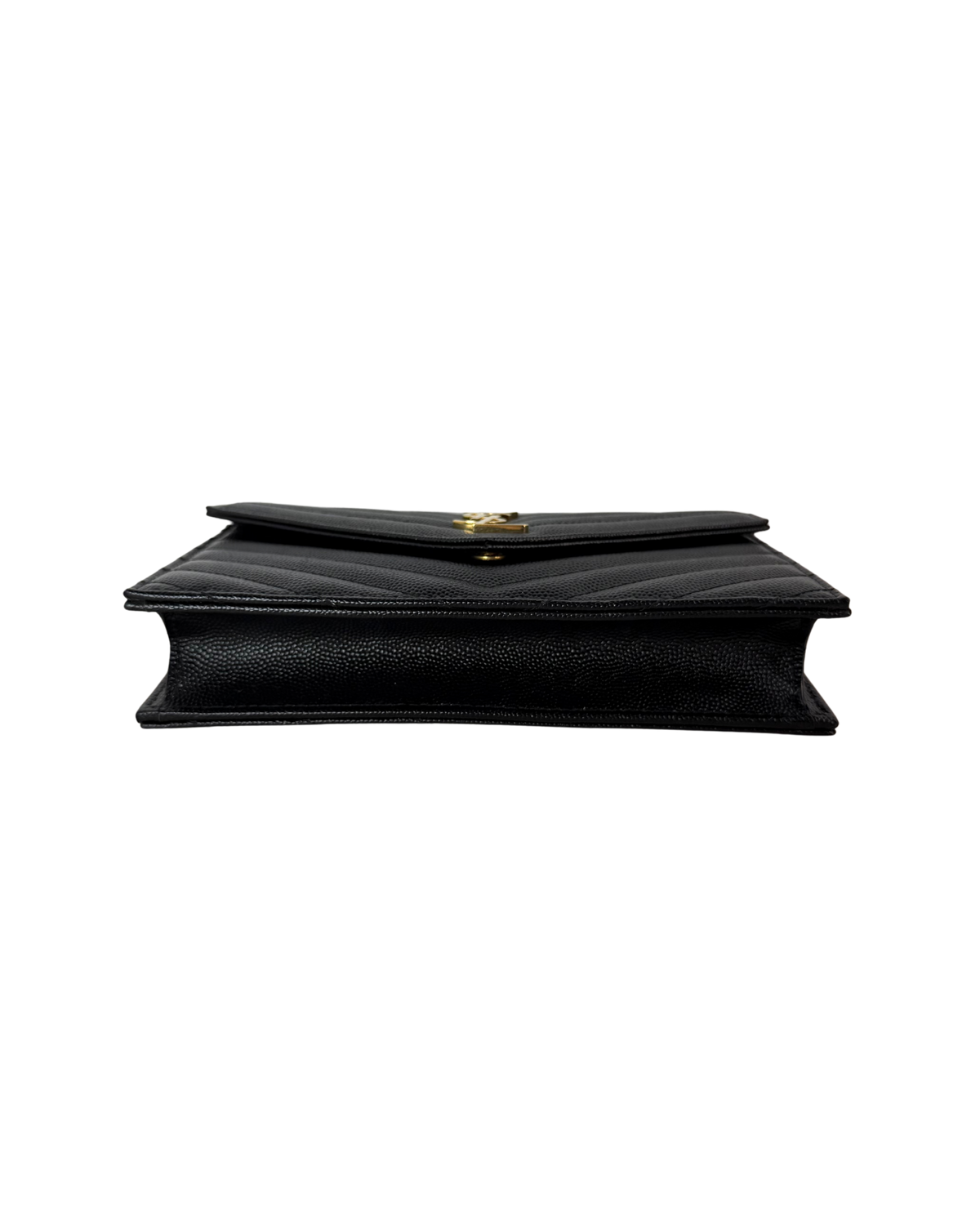 Saint Laurent Cassandra Envelope Chain Wallet - Black, Gold-Tone Hardware - View 5