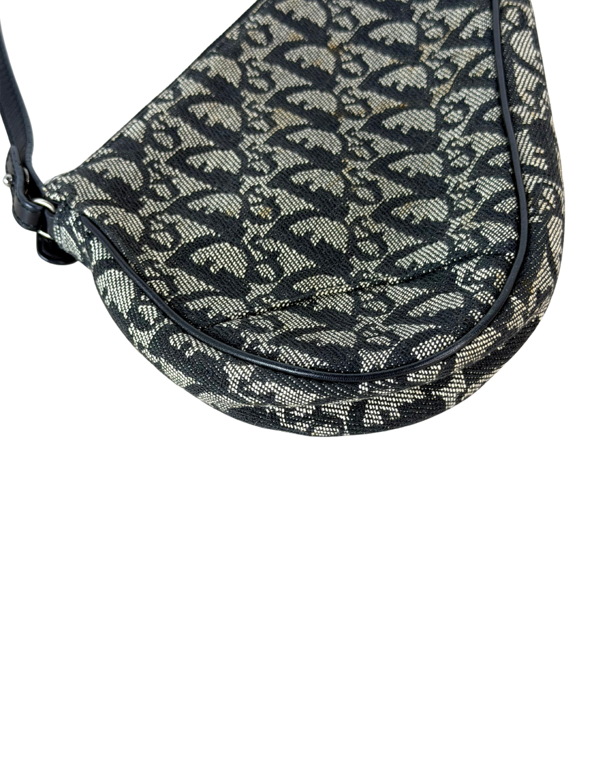 Dior Vintage Trotter Monogram Mini Saddle Pouch - Black And Grey - View 7