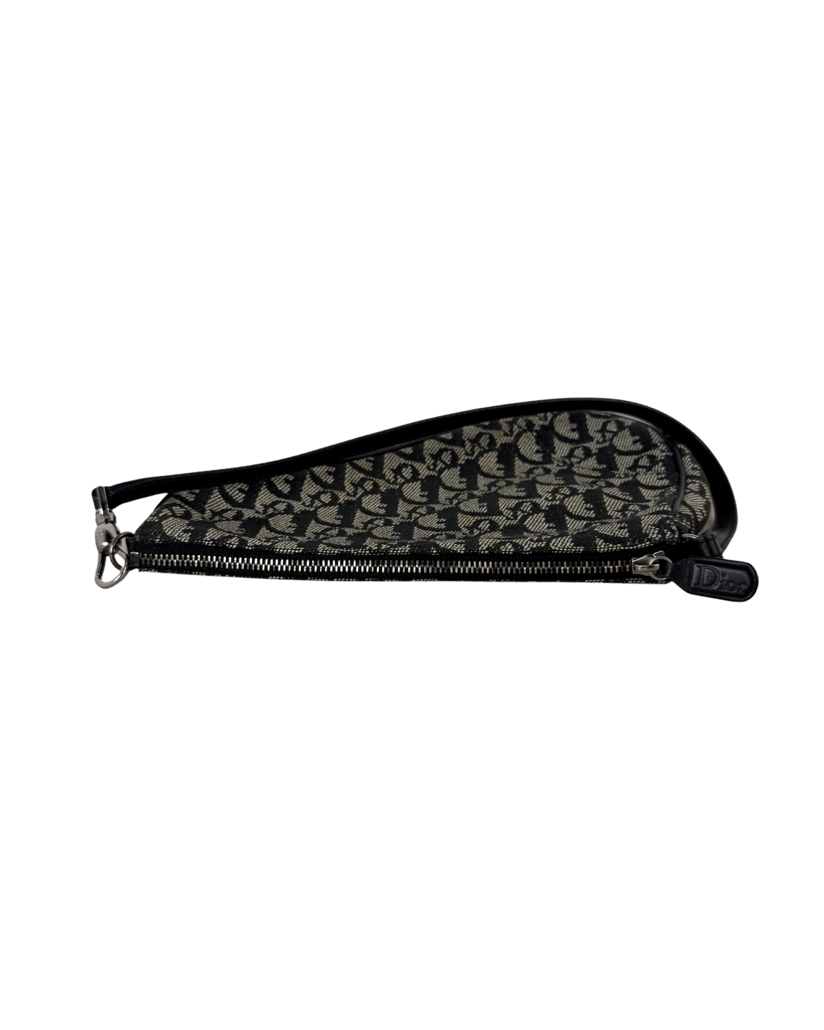 Dior Vintage Trotter Monogram Mini Saddle Pouch - Black And Grey - View 6
