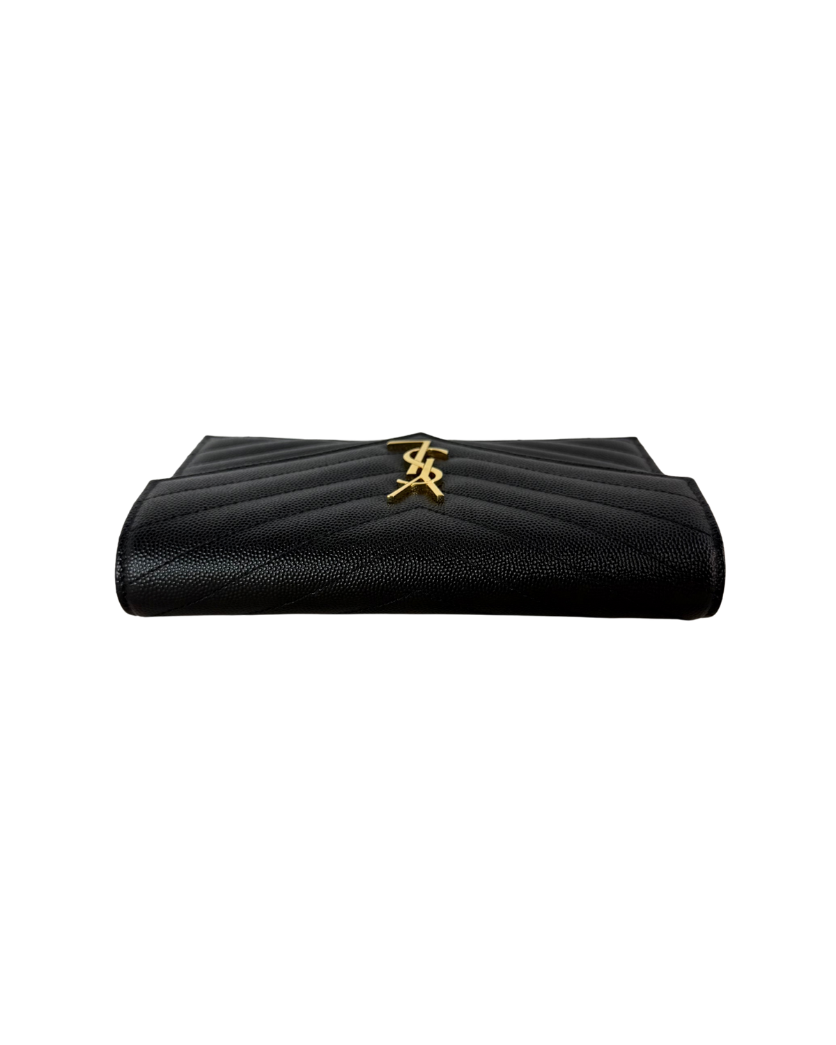 Saint Laurent Cassandra Envelope Chain Wallet - Black, Gold-Tone Hardware - View 6