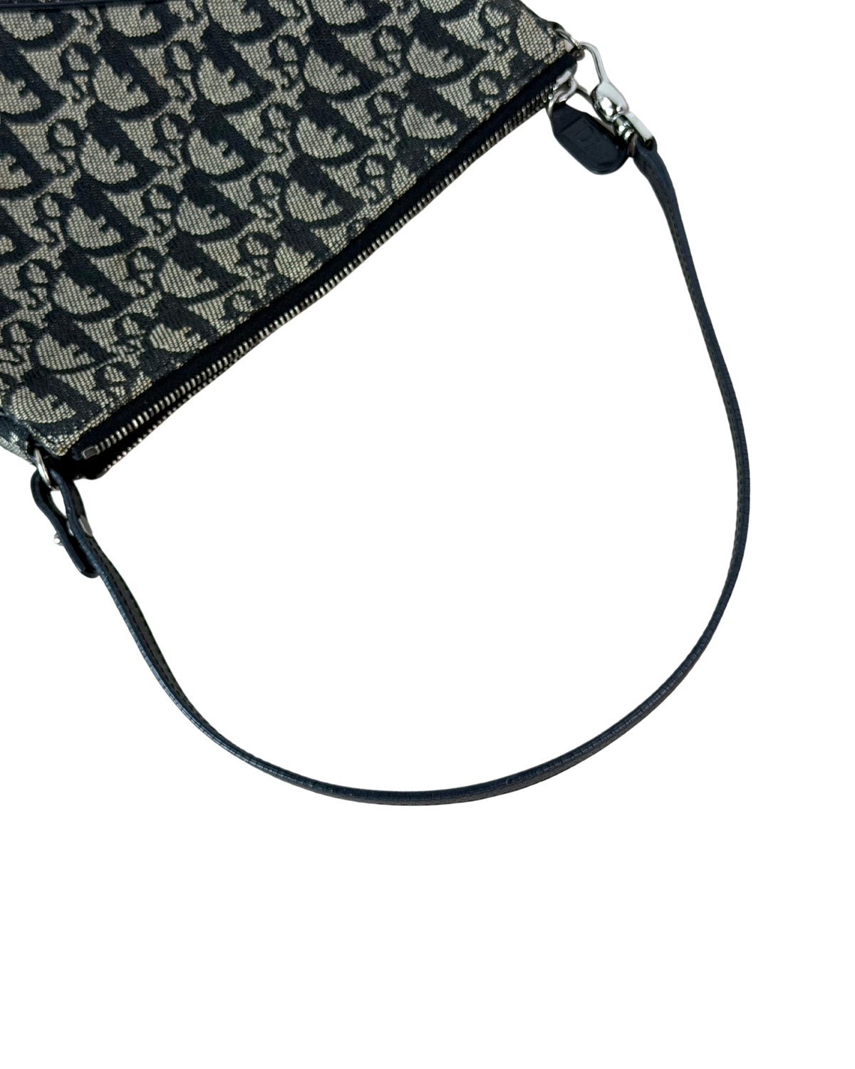 Dior Vintage Trotter Monogram Mini Saddle Pouch - Black And Grey - View 11