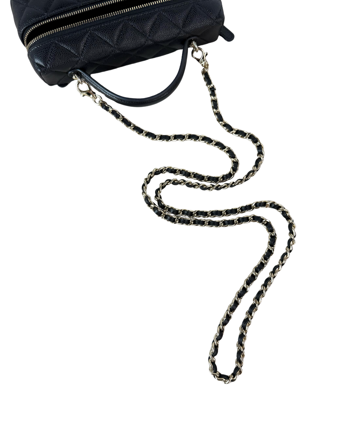 Chanel Top Handle Slim Vanity with Chain Bag - Black, Gold-Tone Hardware - View 15