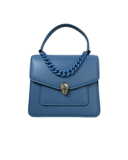 Bvlgari Serpenti Forever Maxi Chain Small Top Handle Bag - Niagara Sapphire - View 1
