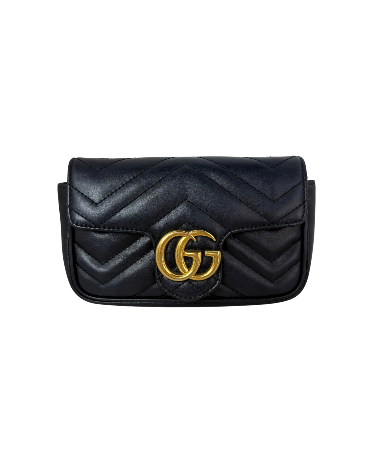 Gucci GG Marmont Matelassé Leather Super Mini Bag - Black - View 1