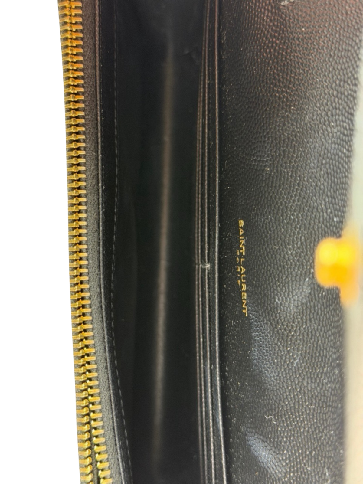 Saint Laurent Cassandra Envelope Chain Wallet - Black, Gold-Tone Hardware - View 12