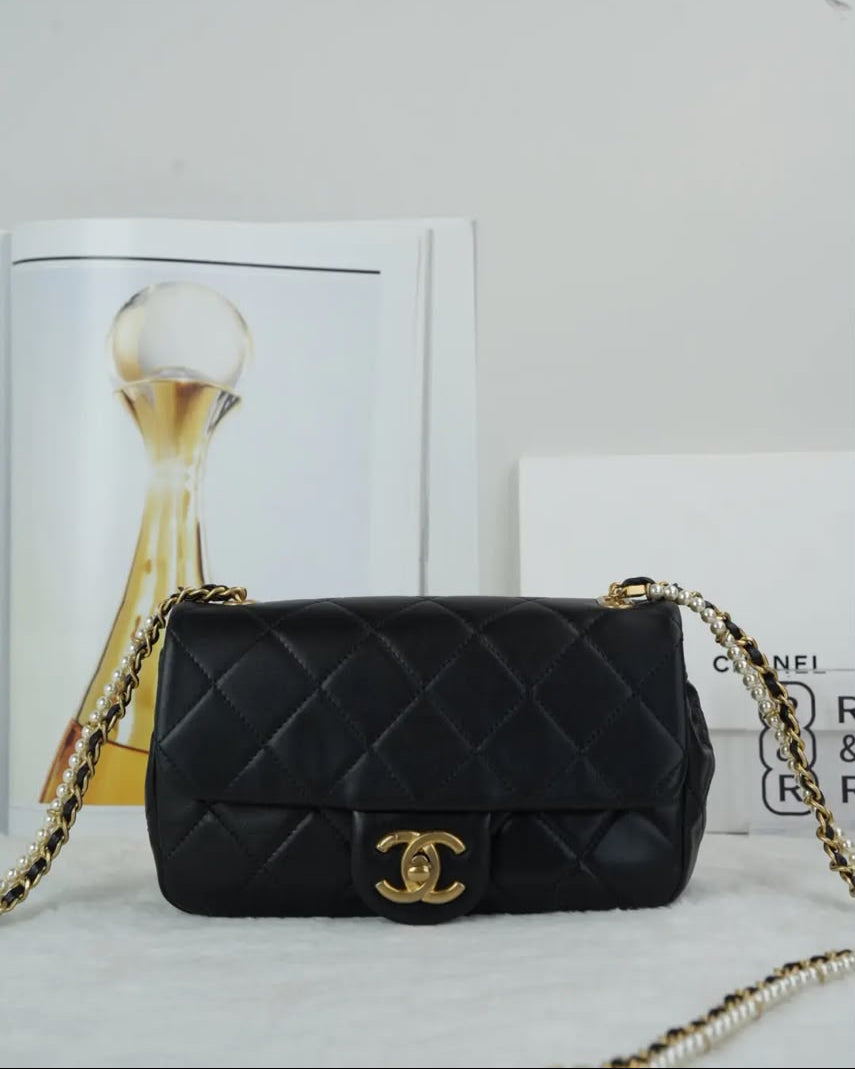 Chanel Classic Flap Mini Bag - Black - View 1