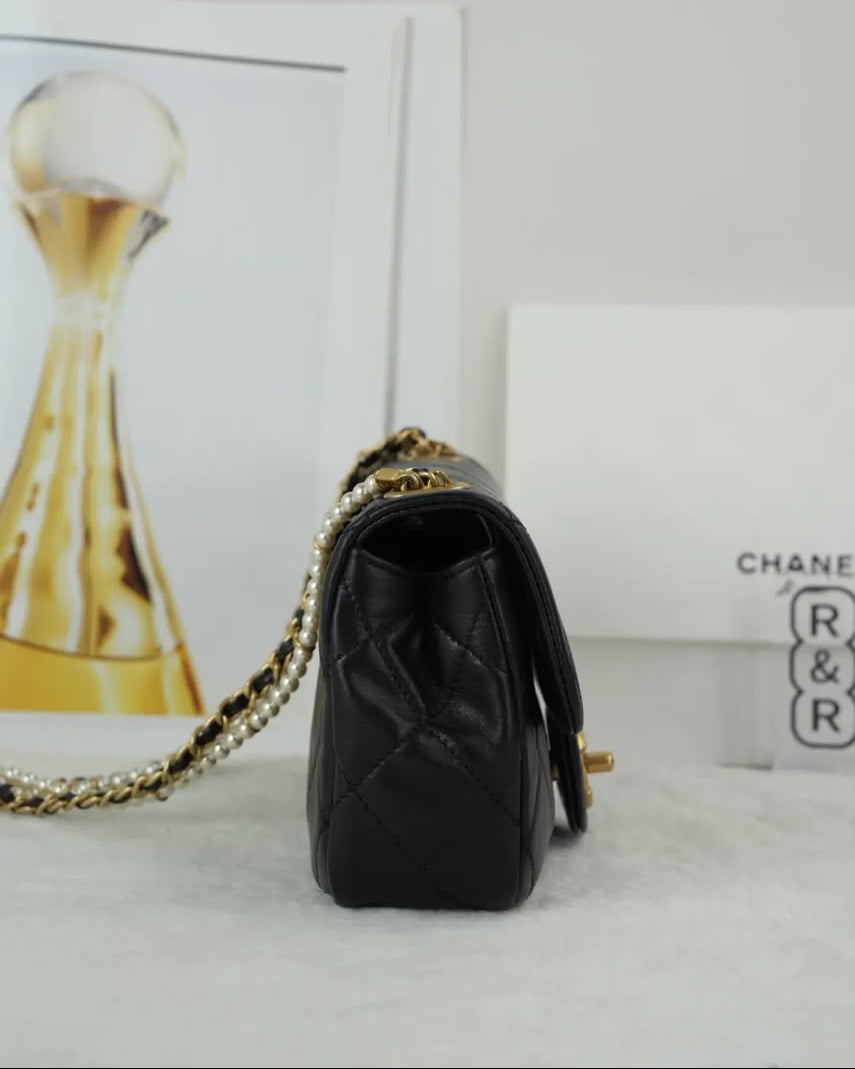 Chanel Classic Flap Mini Bag - Black - View 4