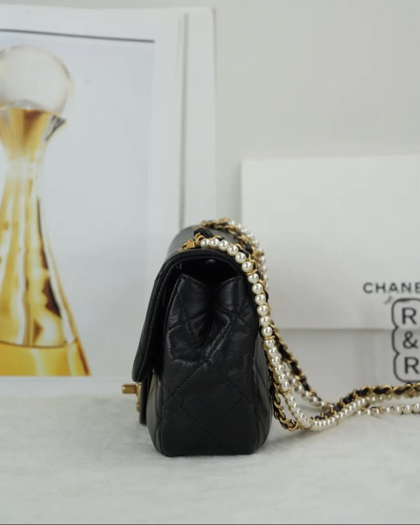 Chanel Classic Flap Mini Bag - Black - View 3