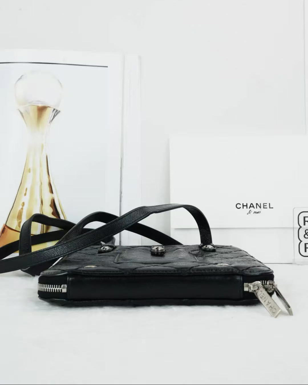 Chanel Matelasse Quilted Leather Tablet Case - Black - View 5