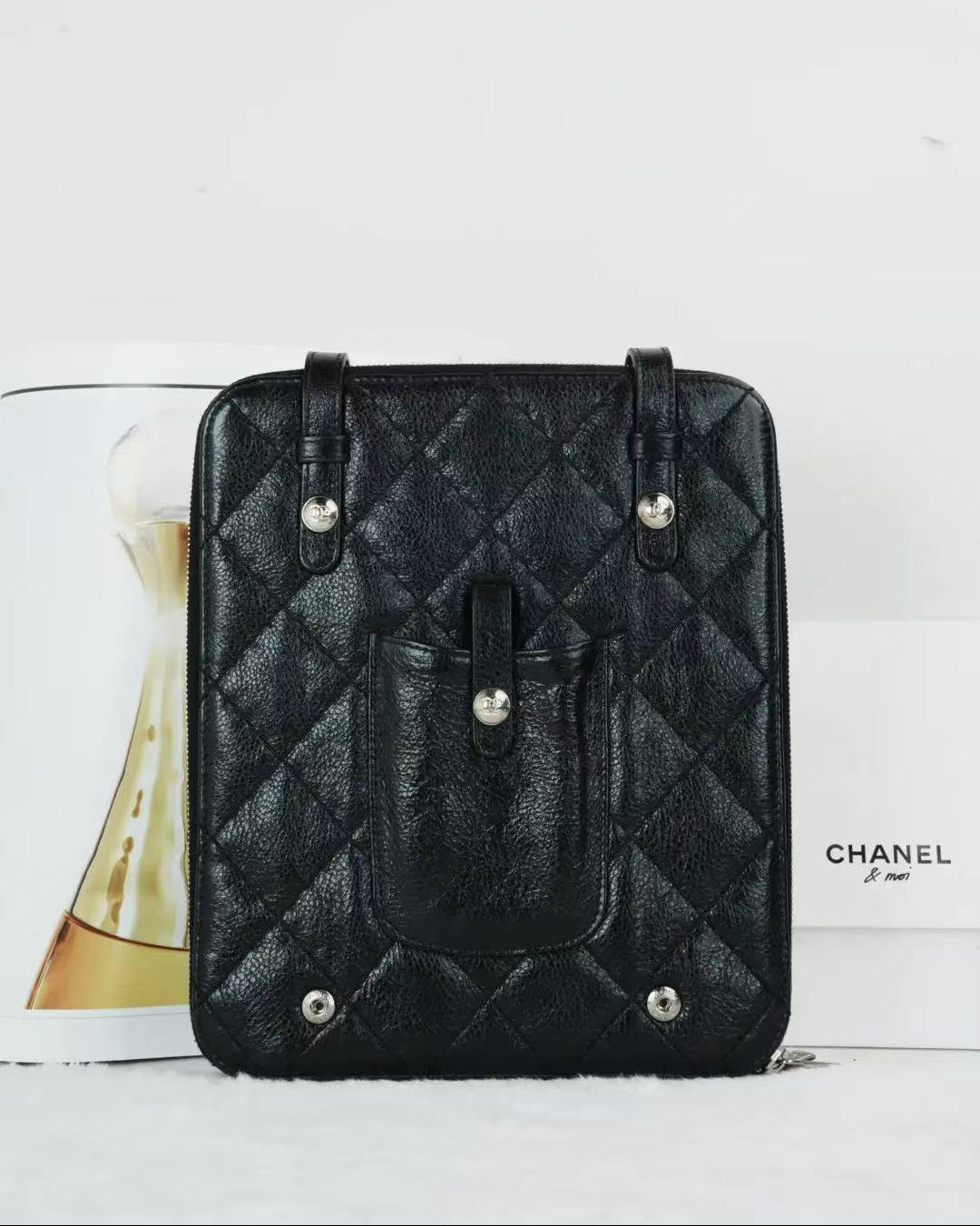 Chanel Matelasse Quilted Leather Tablet Case - Black - View 2