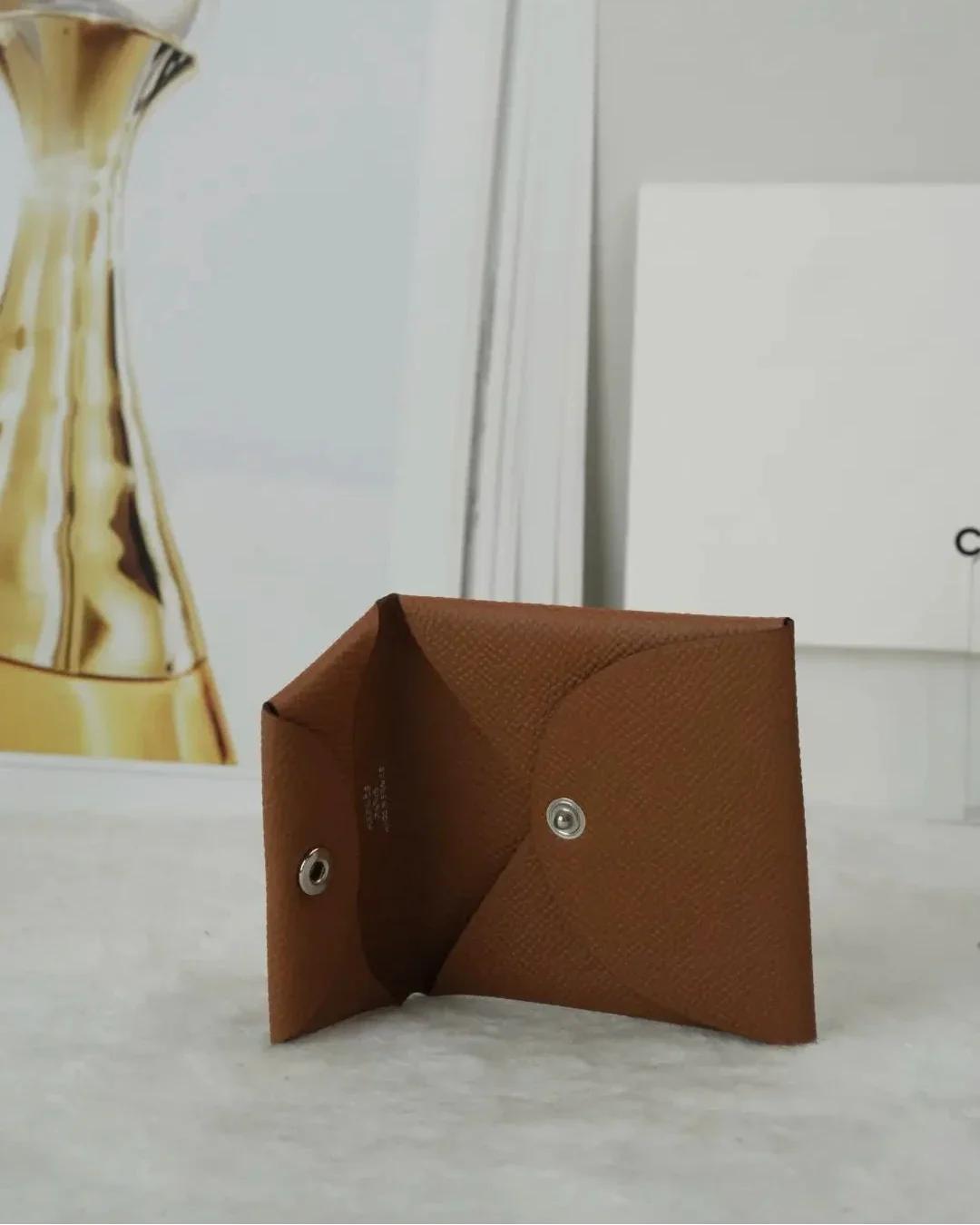 Hermès Bastia Change Purse - Gold/ Brown (Camel Brown) - View 6