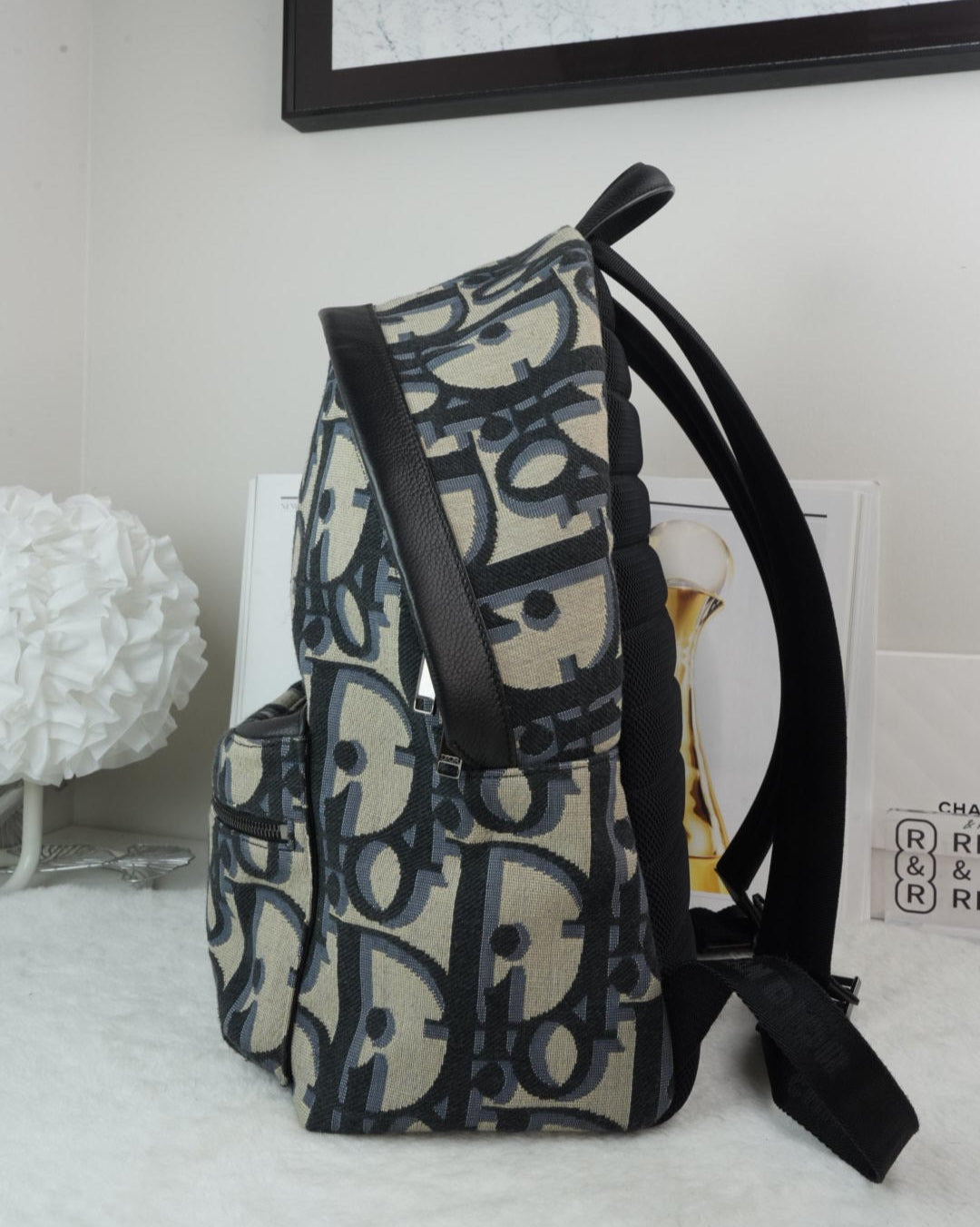 Dior Oblique Rider Backpack - Blue/ Beige - View 3