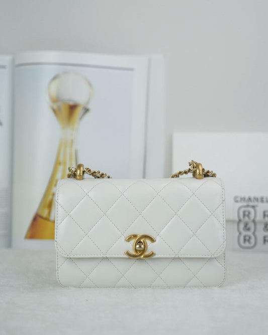 Chanel Mini Flap Bag - White - View 1