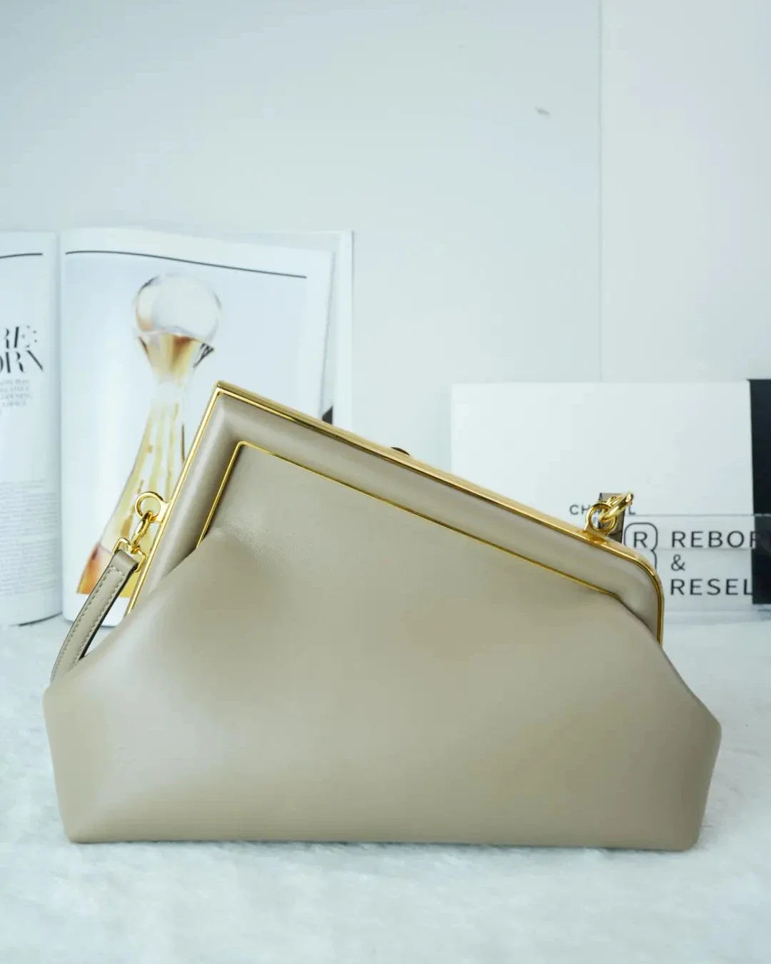 Fendi Small Model F First Bag - Beige/ Taupe - View 2