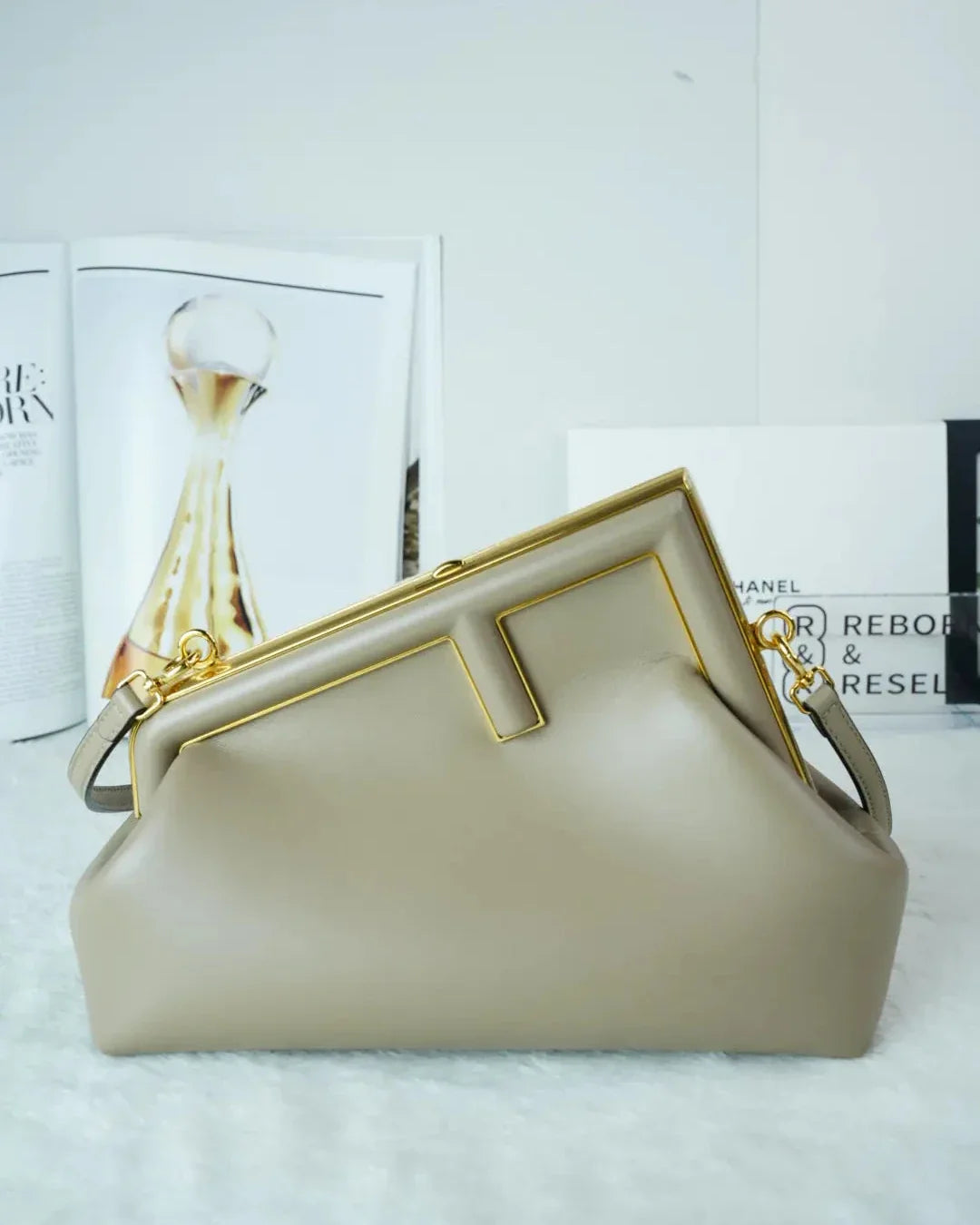 Fendi Small Model F First Bag - Beige/ Taupe - View 1