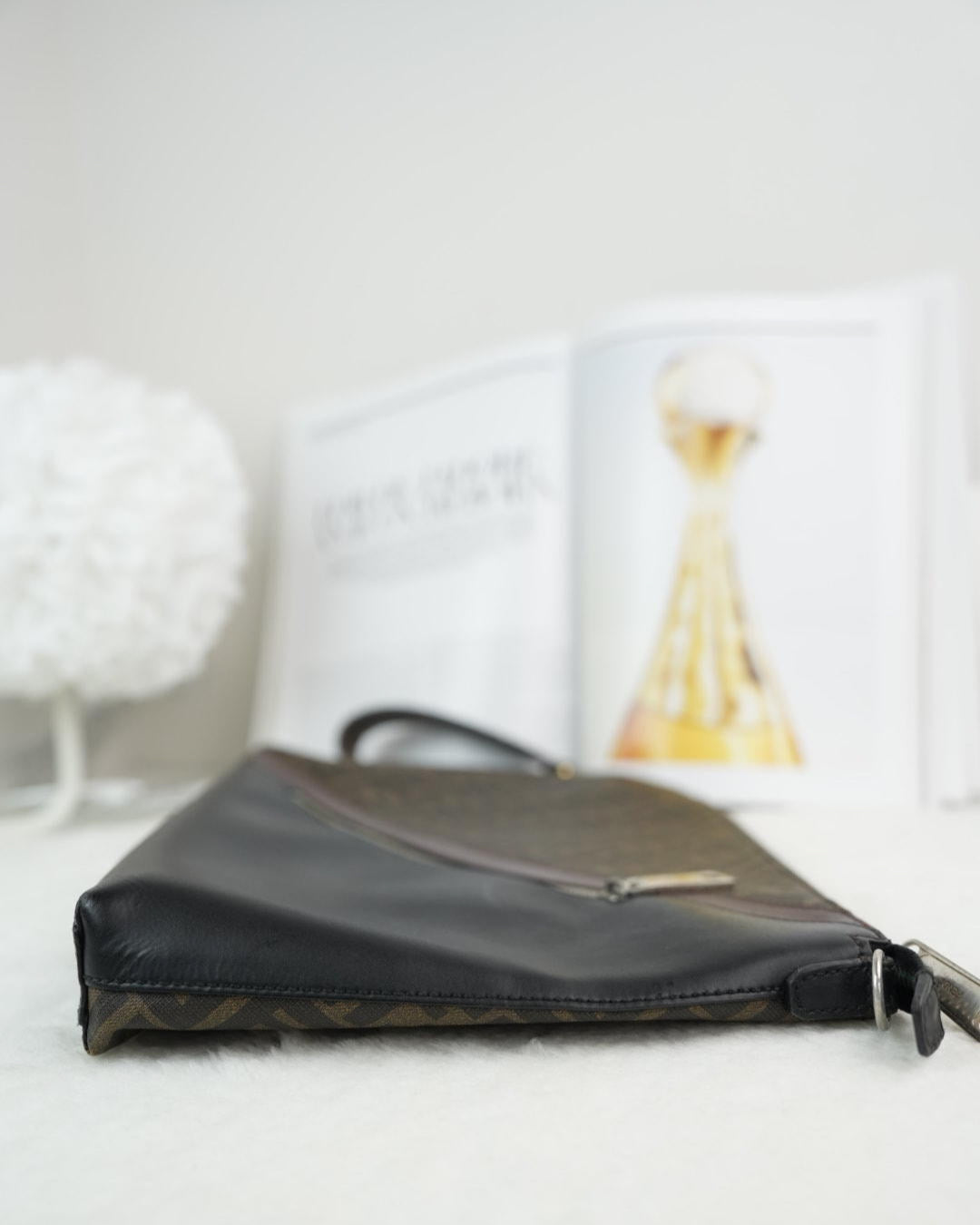 Fendi Flat Baguette Small Logo Bag - Brown, Tobacco - View 3