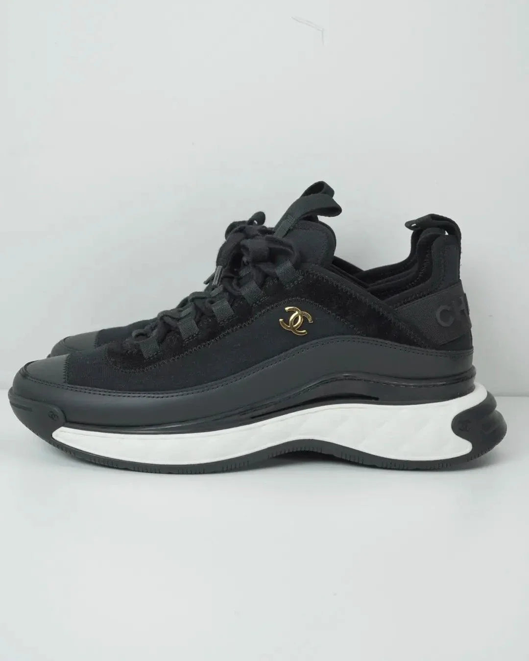 Chanel Mixed Fibres CC Sneakers - Black - View 2