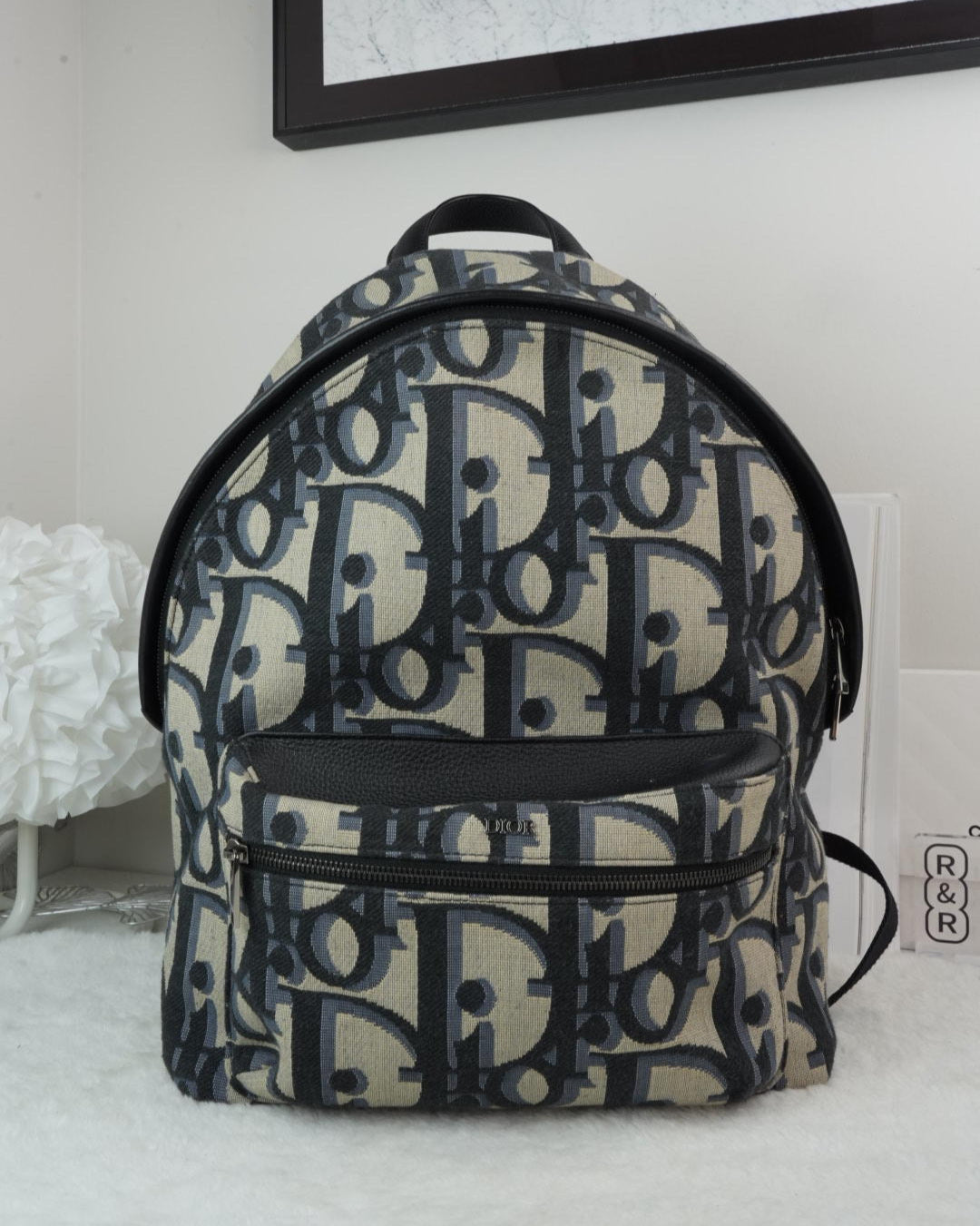Dior Oblique Rider Backpack - Blue/ Beige - View 1
